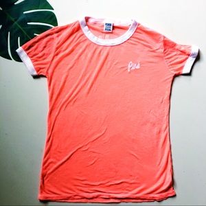 Pink Victoria’s Secret graphic burnout tee